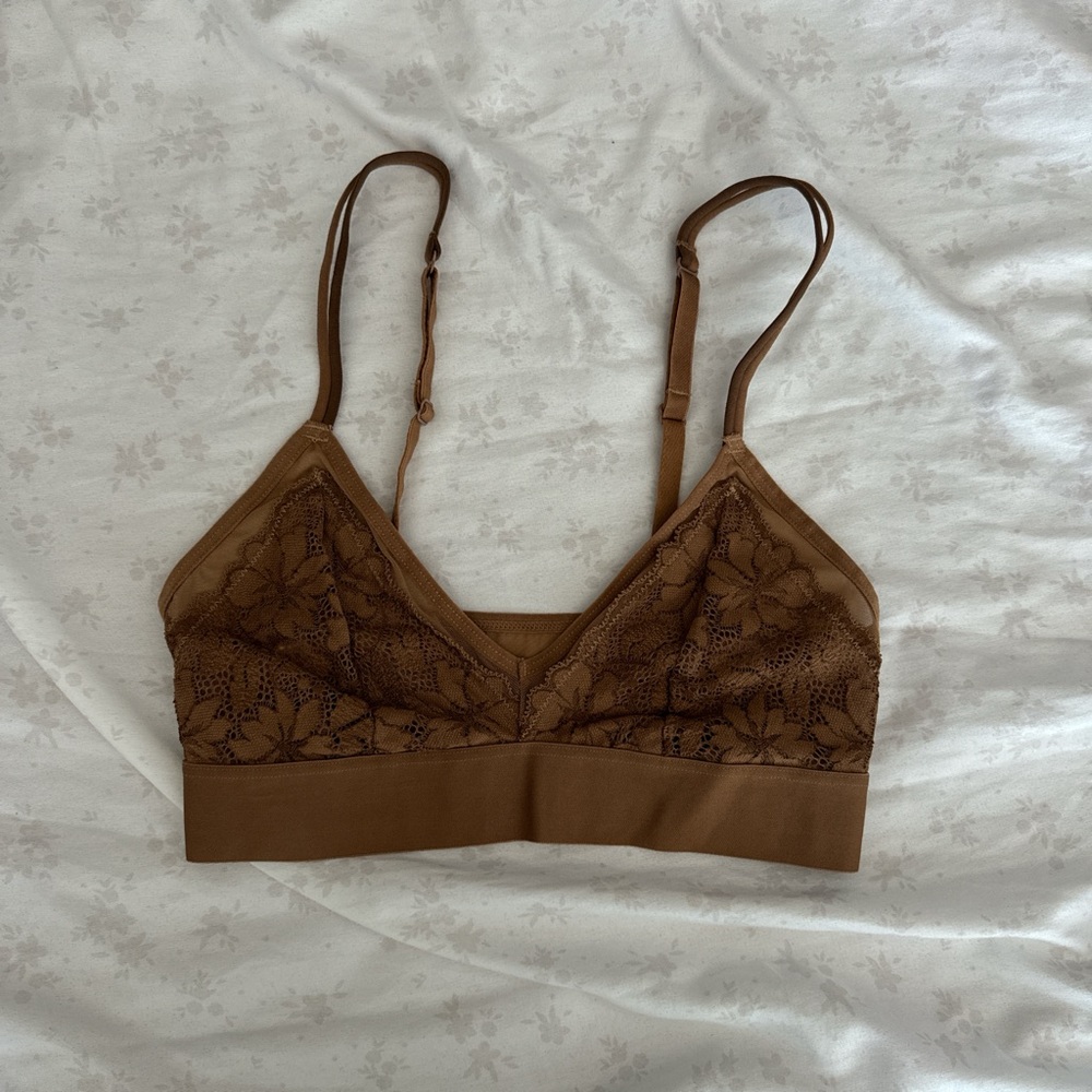Auden Brown Wireless Bralette with Adjustable Straps